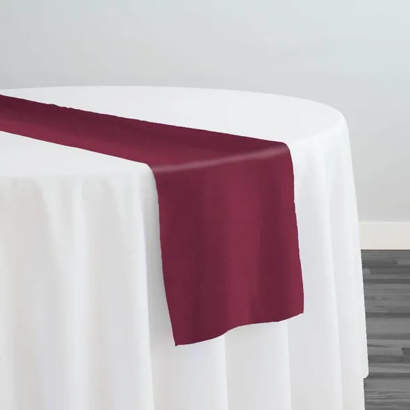 10pcs - Premium Poly (Poplin) Table Runner 14"x108" - Wine 1425