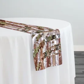 10pcs - Two-Tone Sequins Table Runner 14"x108" - Blush and Champagne