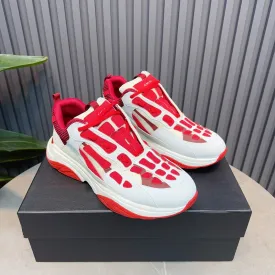 AMR Red and White Bone Runner Sneakers-050