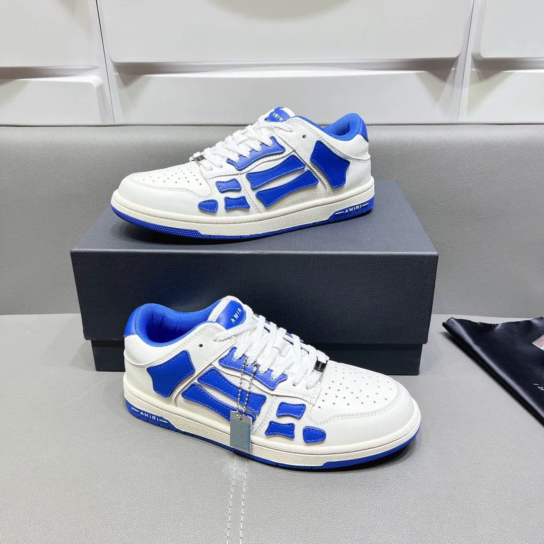 AMR Skel Top Low Blue and White Sneakers-156