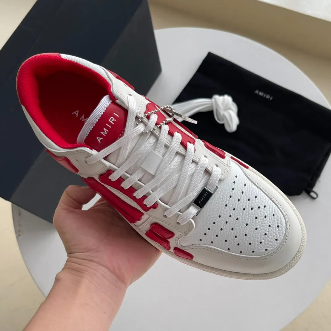 AMR Skel Top Low Red and White Sneakers-193