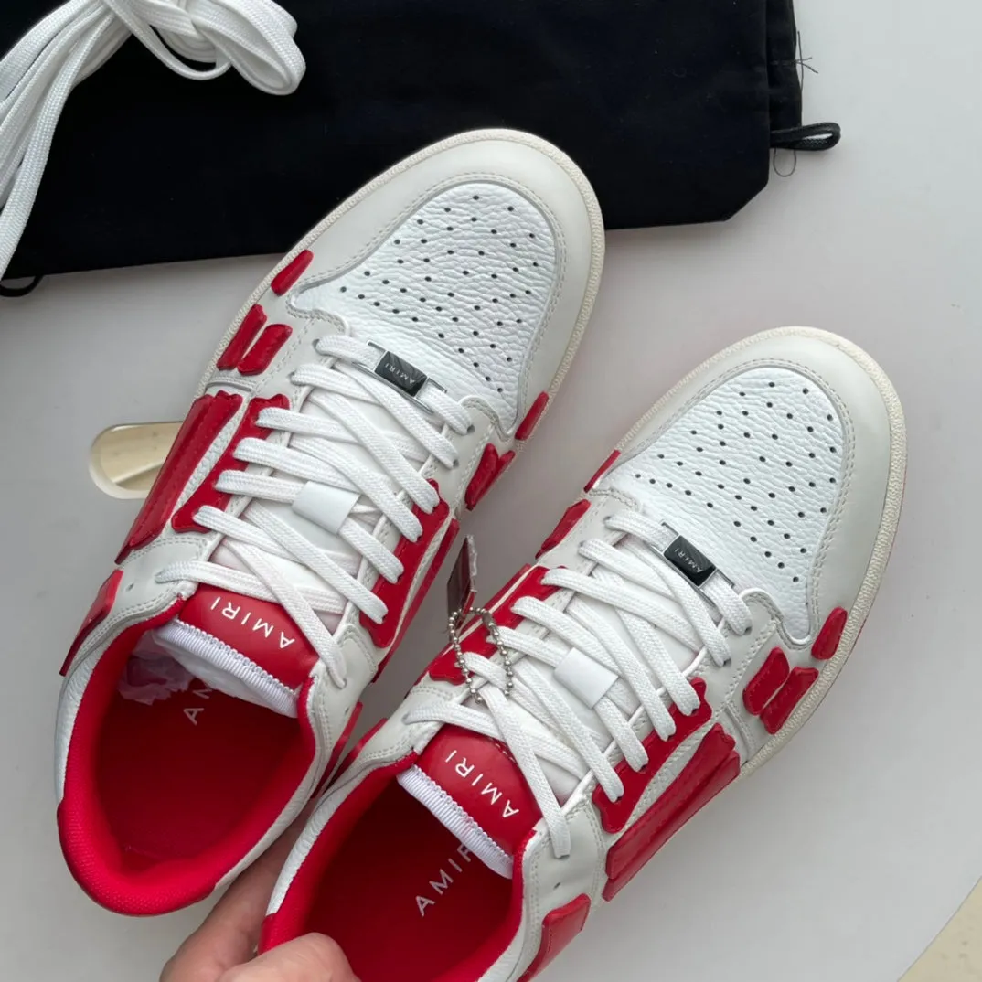 AMR Skel Top Low Red and White Sneakers-193