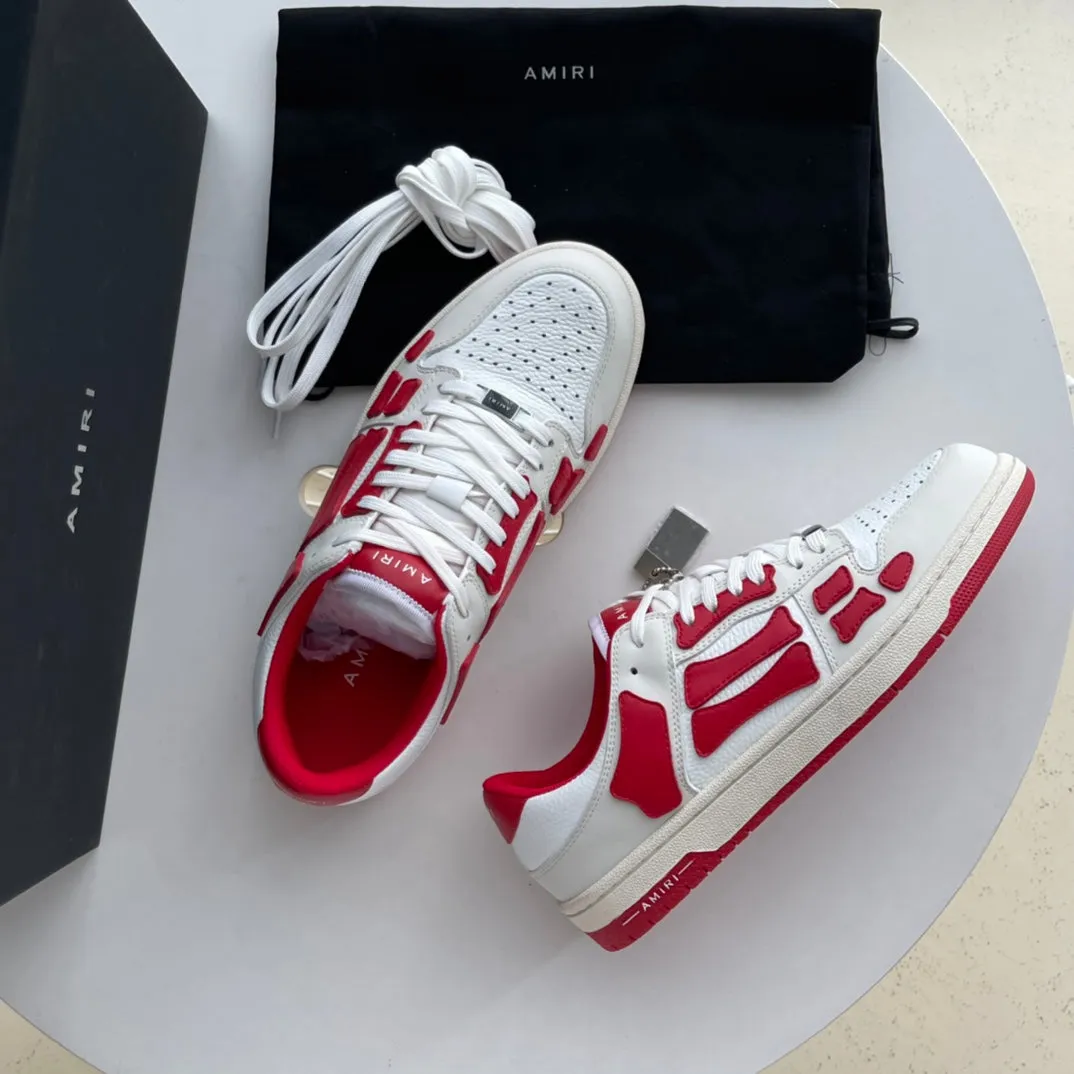 AMR Skel Top Low Red and White Sneakers-193