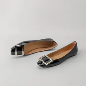 Avery Black Flat Pumps