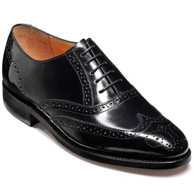 BARKER Albert Shoes - Mens Brogue Oxford  - Black Hi-Shine