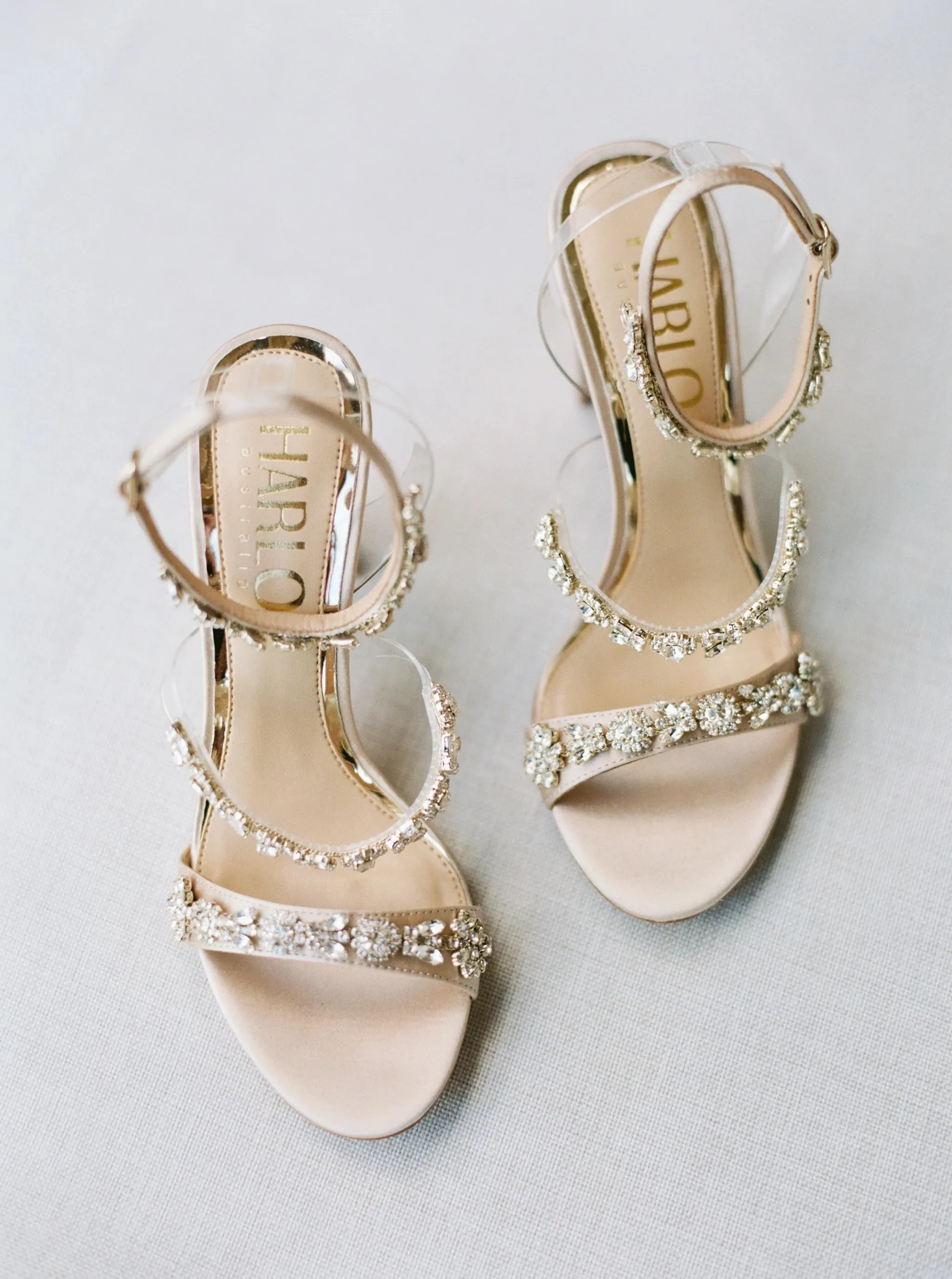 Blake - Nude Crystal Embellished Evening Block Heel