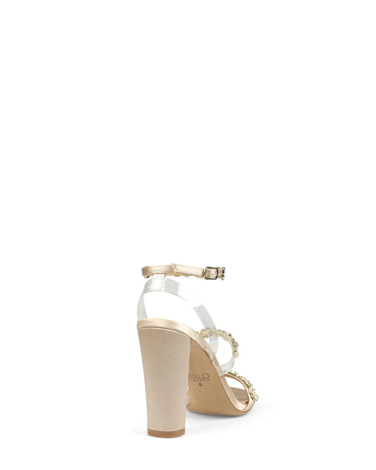 Blake - Nude Crystal Embellished Evening Block Heel