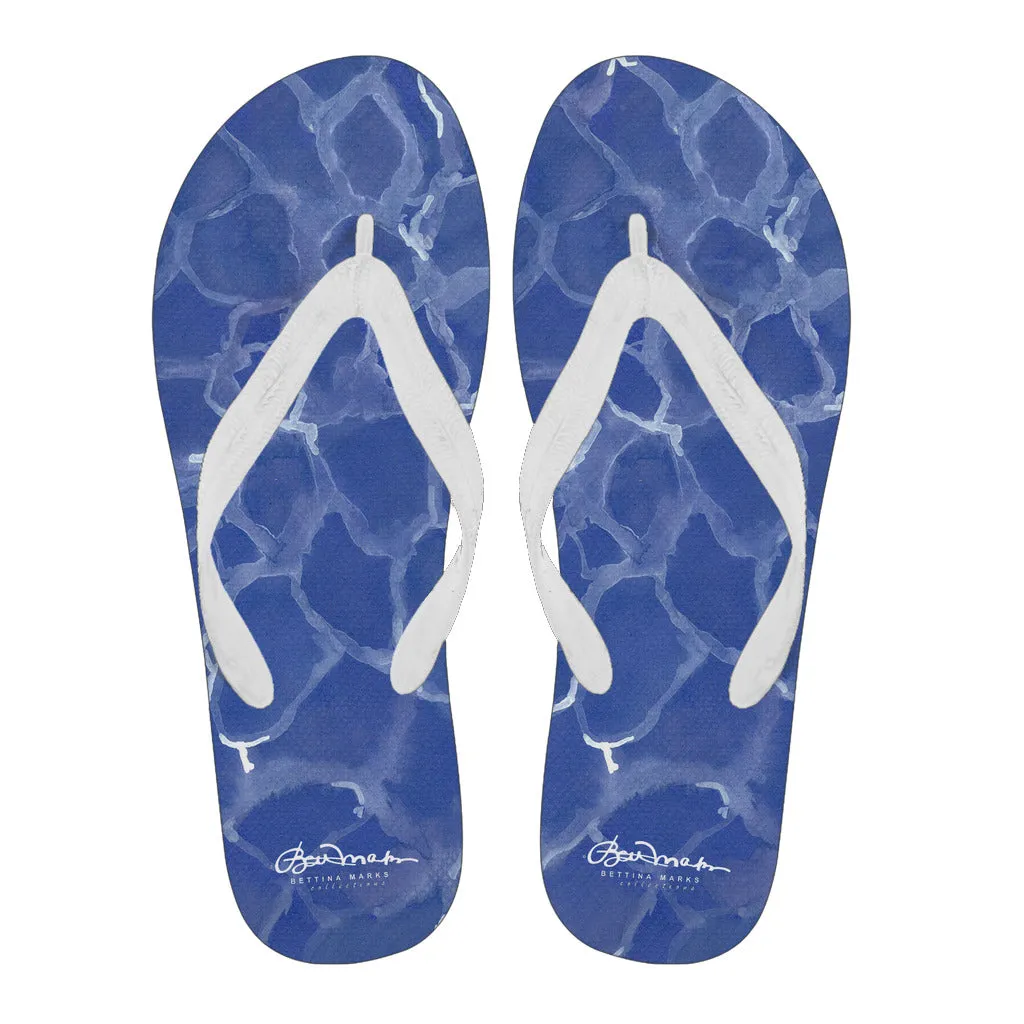 Blue Pool Flip Flops