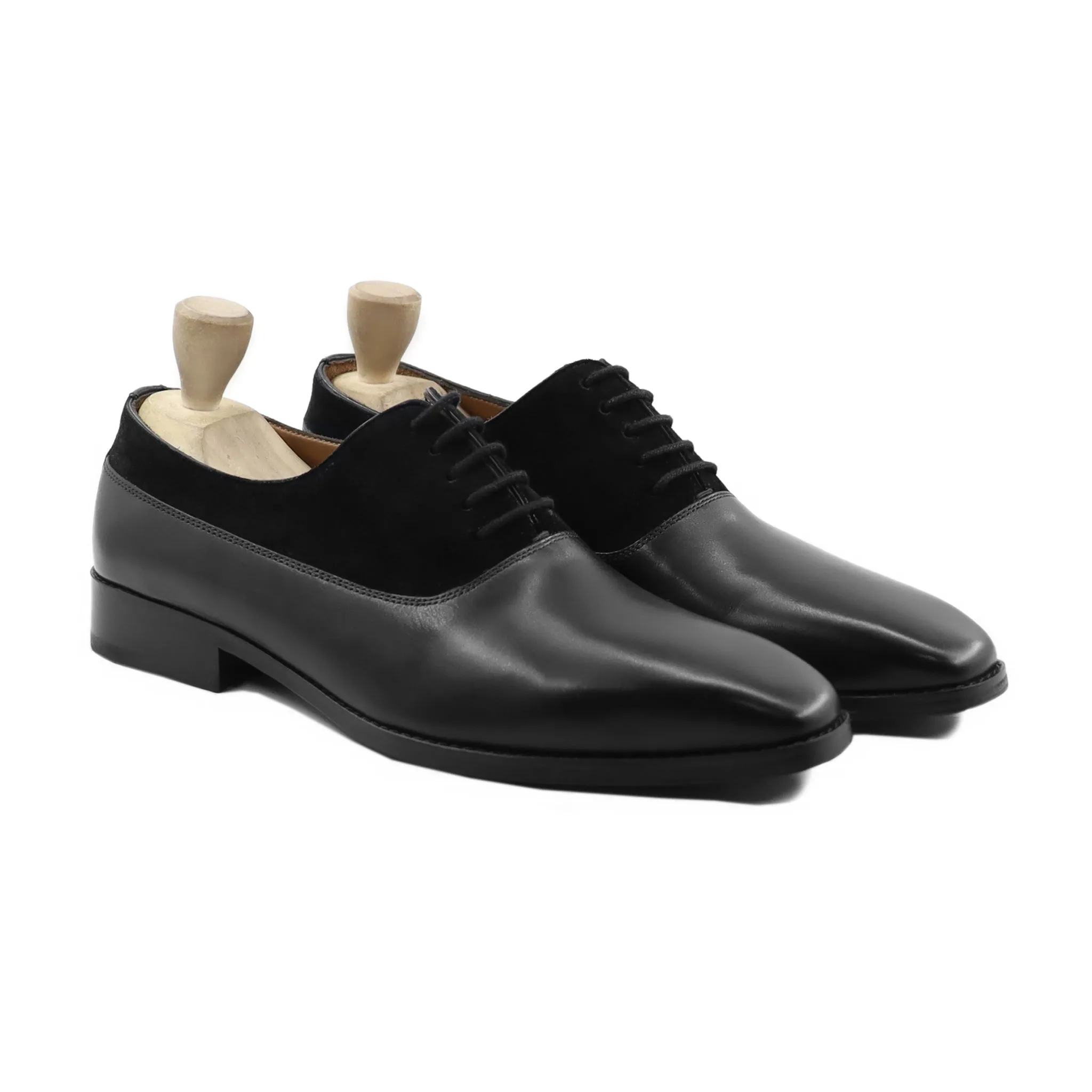 Bryansk - Men's Black Calf and Kid Suede Oxford