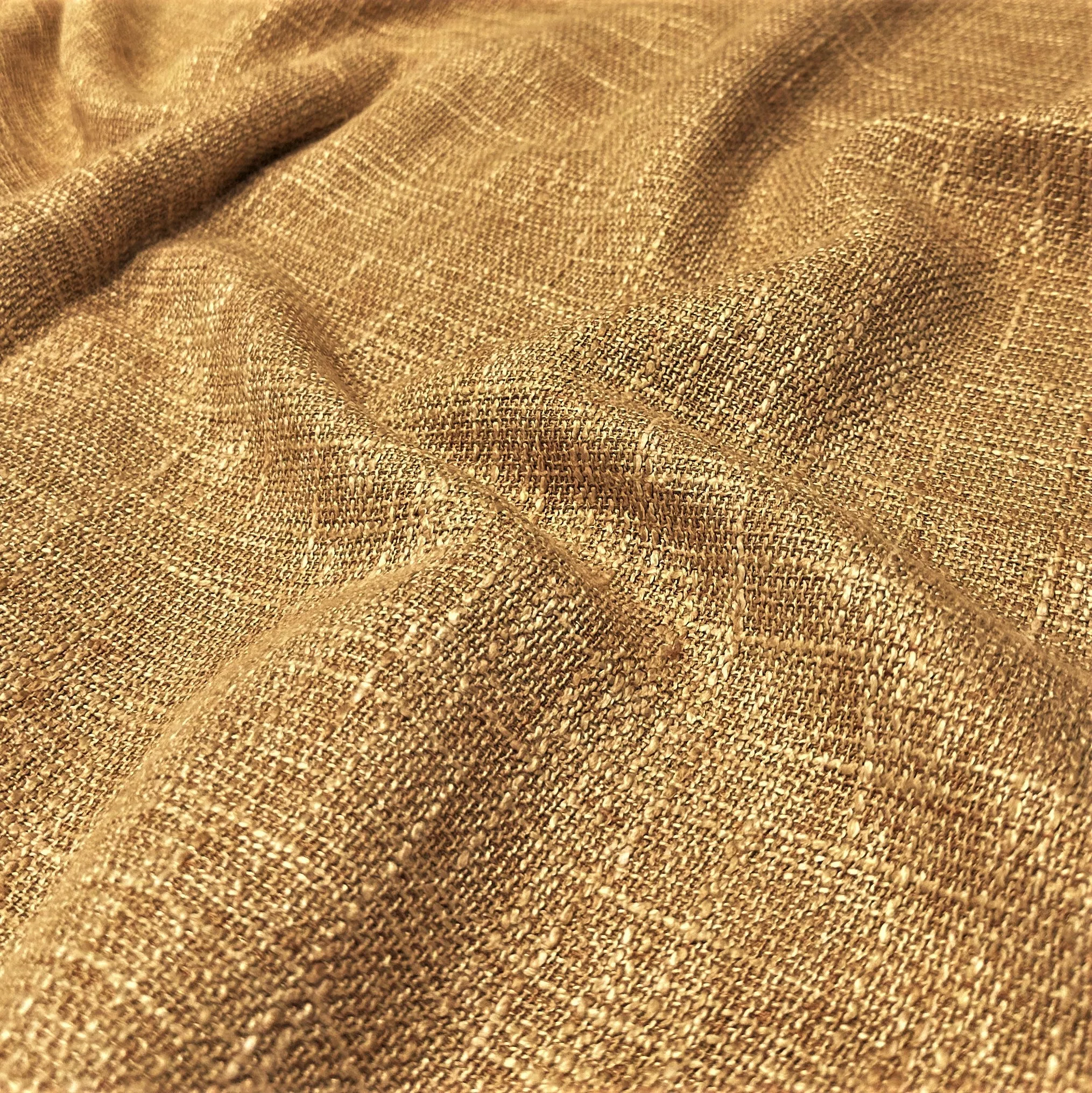 Capri Slub Linen Table Runner in Lt Gold