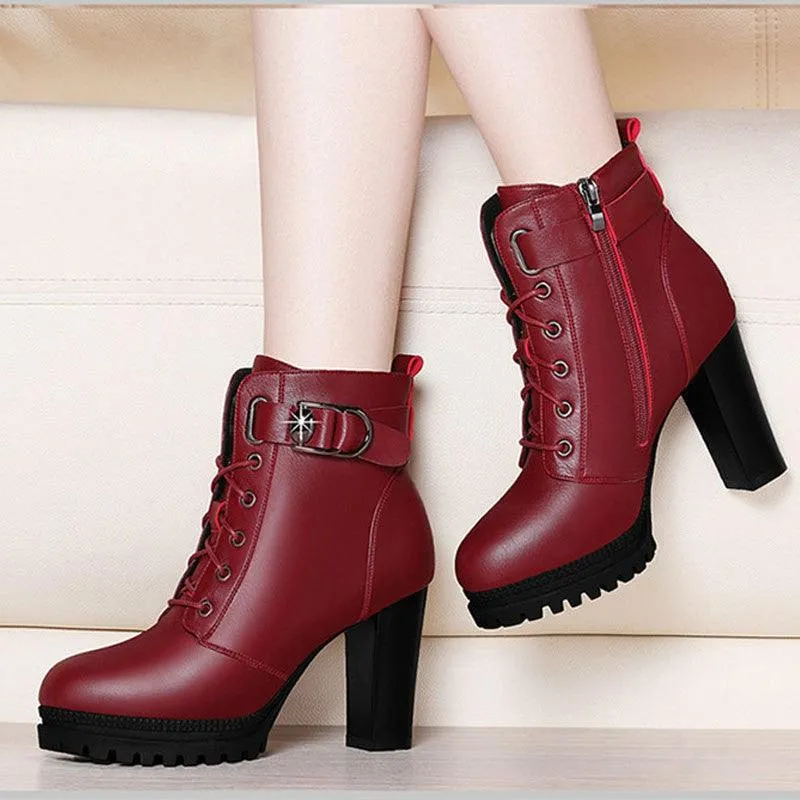 Fashion Women's Tide Ankle Boots Thick High Heels