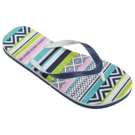 FLOSO Womens/Ladies Aztec Pattern Toe Post Flip Flops