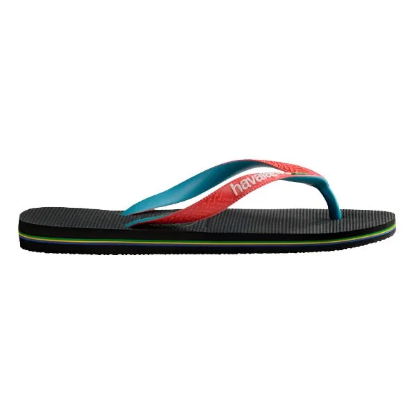 Havaianas Brasil Mix Men's Flip Flops - Black / Ruby Red