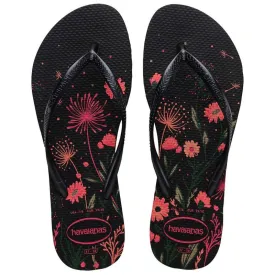 Havaianas Slim Organic Womans FlipFlops - Black / Pink