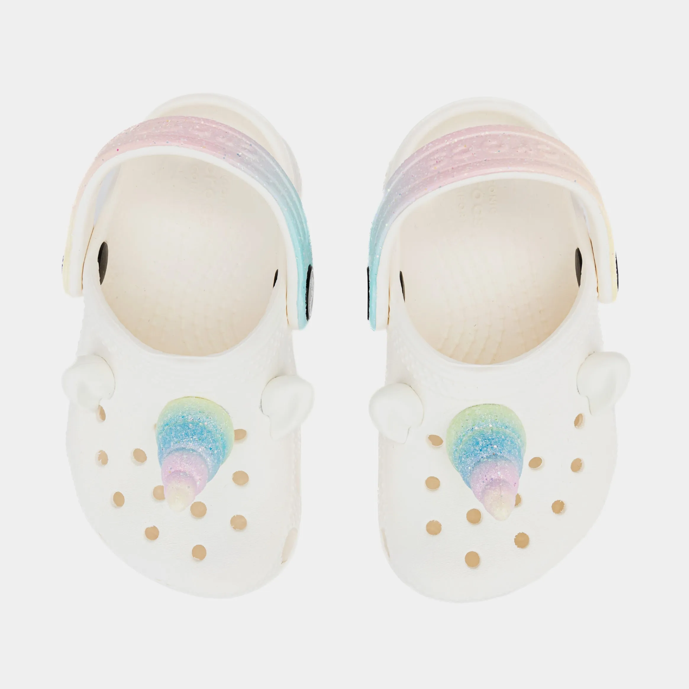 I Am Rainbow Unicorn Classic Clog Infant Toddler Sandals (White)