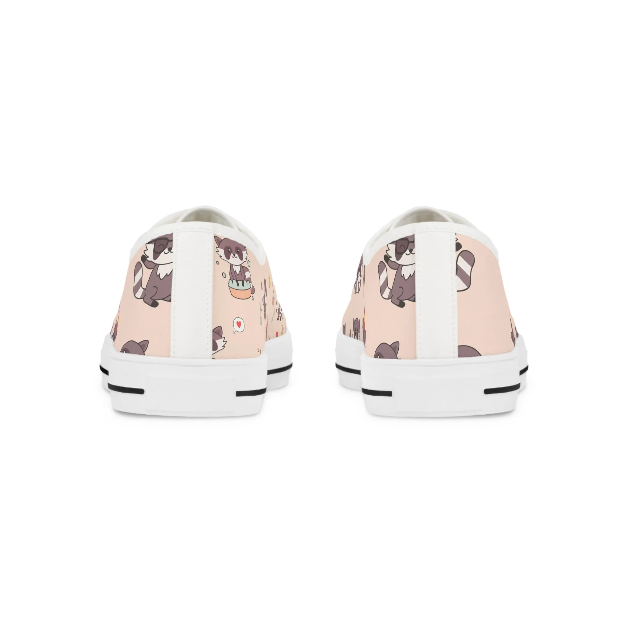 Kawaii Raccoon Men's Low Top Sneakers