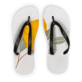 Lemon and Leaves Kids Flip Flops