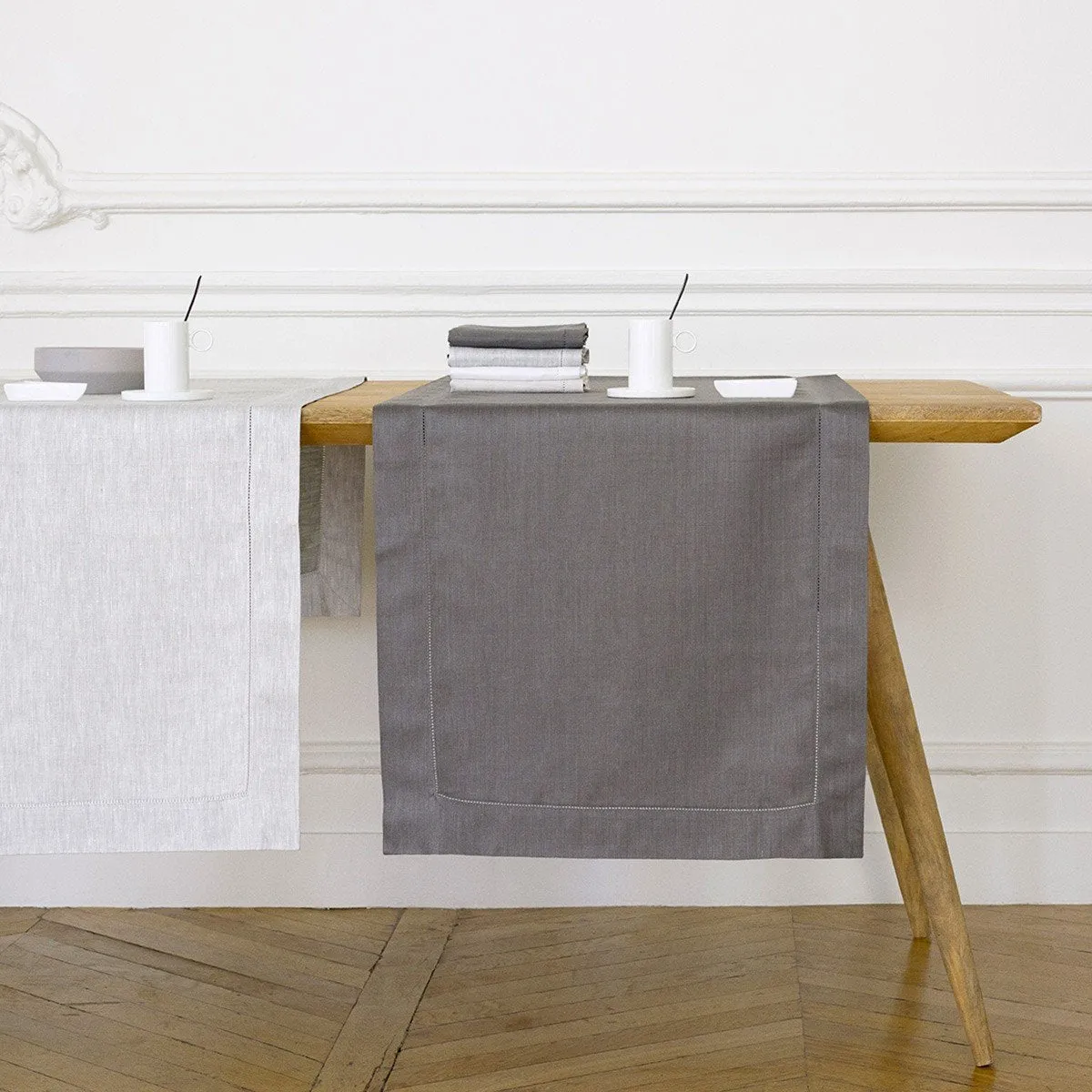 Liso Silver Table Linens by Yves Delorme