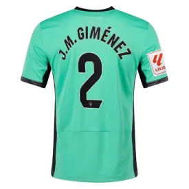 Nike Atletico Madrid José María Giménez Third Jersey w/ La Liga Patch 23/24 (Spring Green/Black)