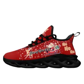 Personalized Festive Design Sneakers, Custom Xmas Fashion Shoes, Light-Weight Shoes, Best Gift for the Season