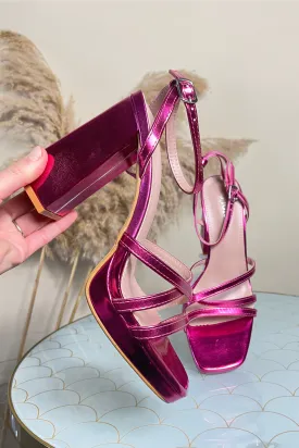 Pink Metallic heels