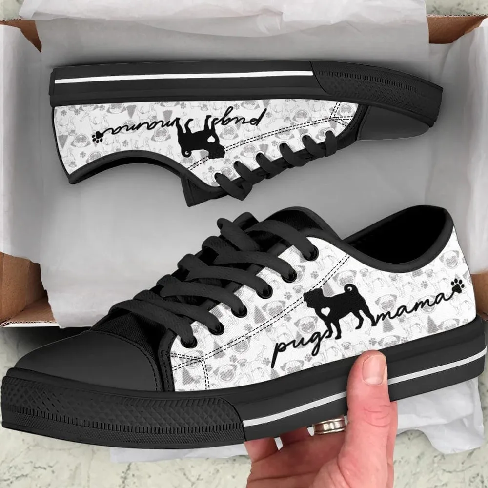 Pug Low Top Shoes - Dog Walking Shoes Men Women, Dog Printed Shoes, Canvas Shoes For Men, Women