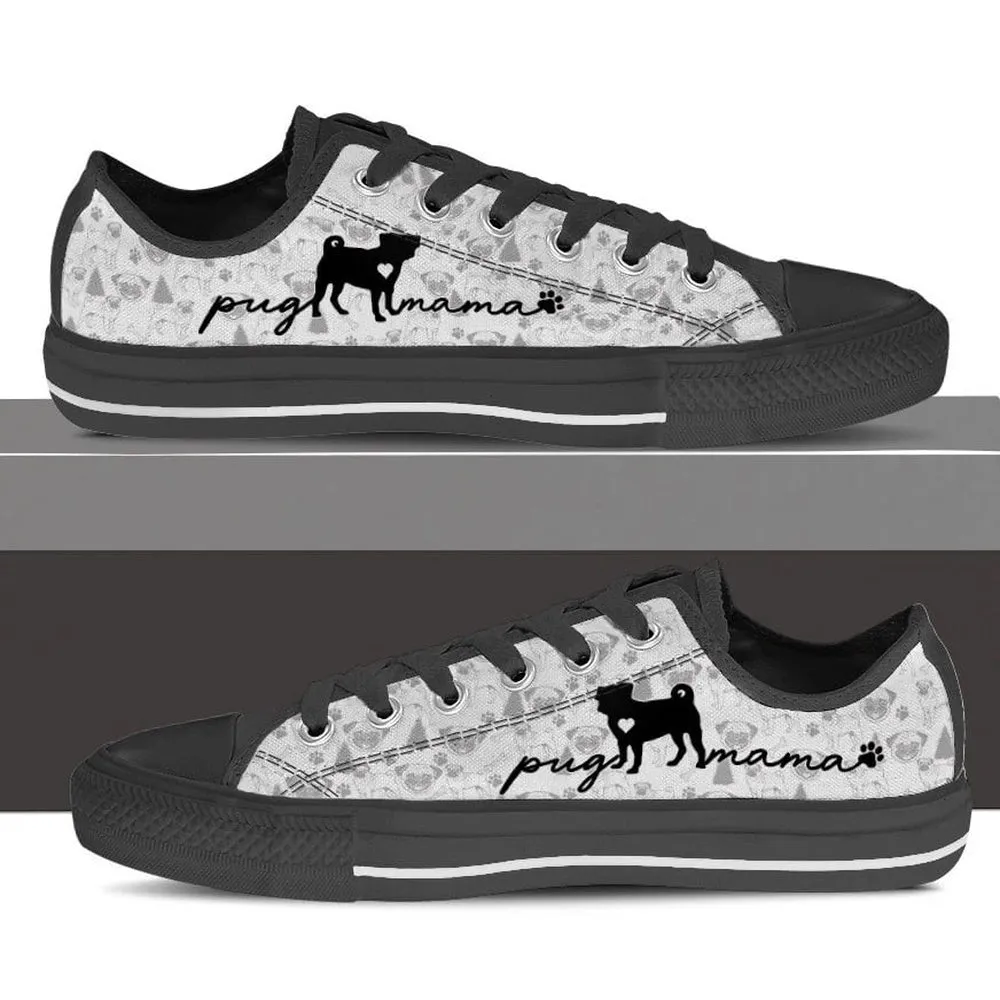 Pug Low Top Shoes - Dog Walking Shoes Men Women, Dog Printed Shoes, Canvas Shoes For Men, Women