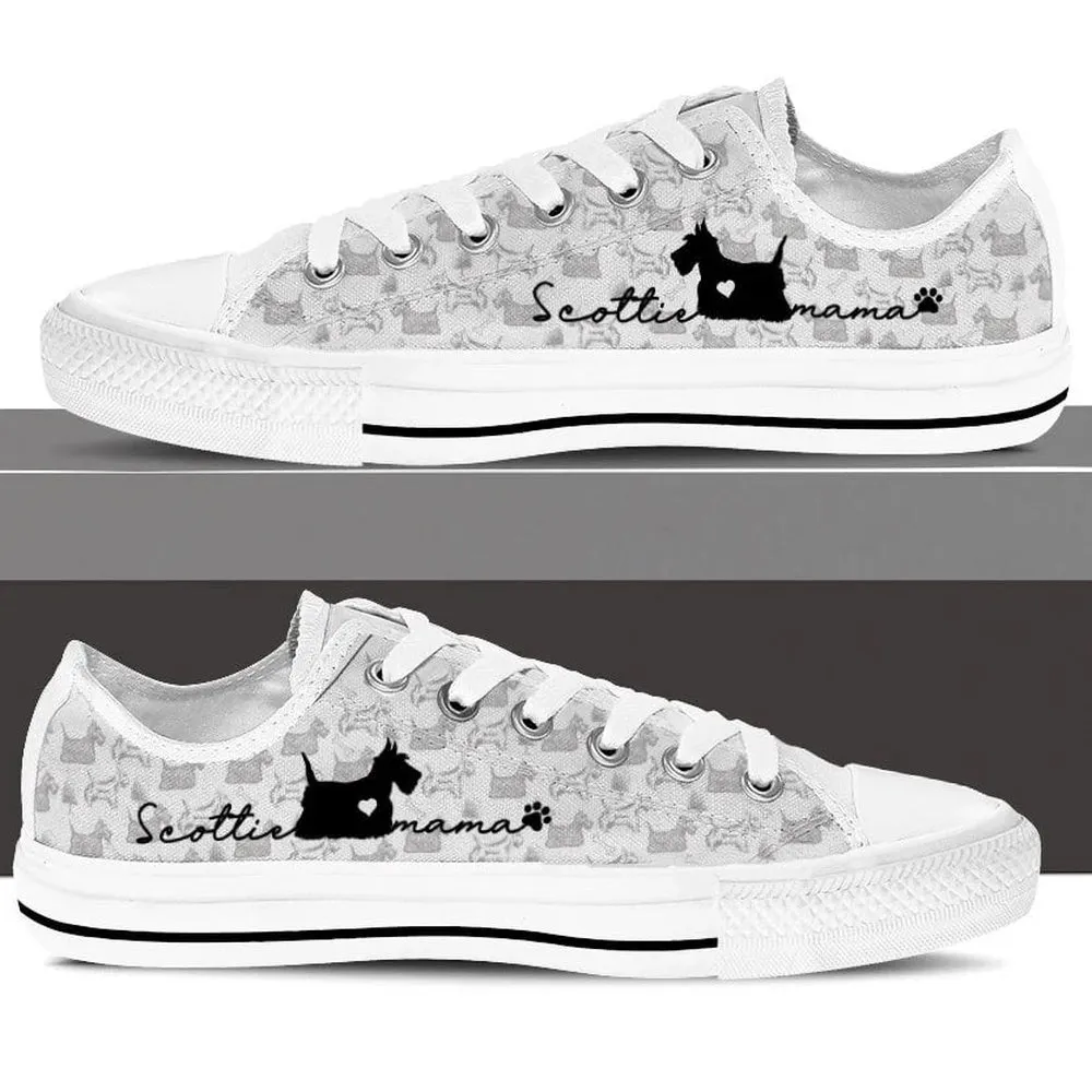 Scottish Terrier Low Top Shoes - Dog Walking Shoes Men Women, Dog Printed Shoes, Canvas Shoes For Men, Women