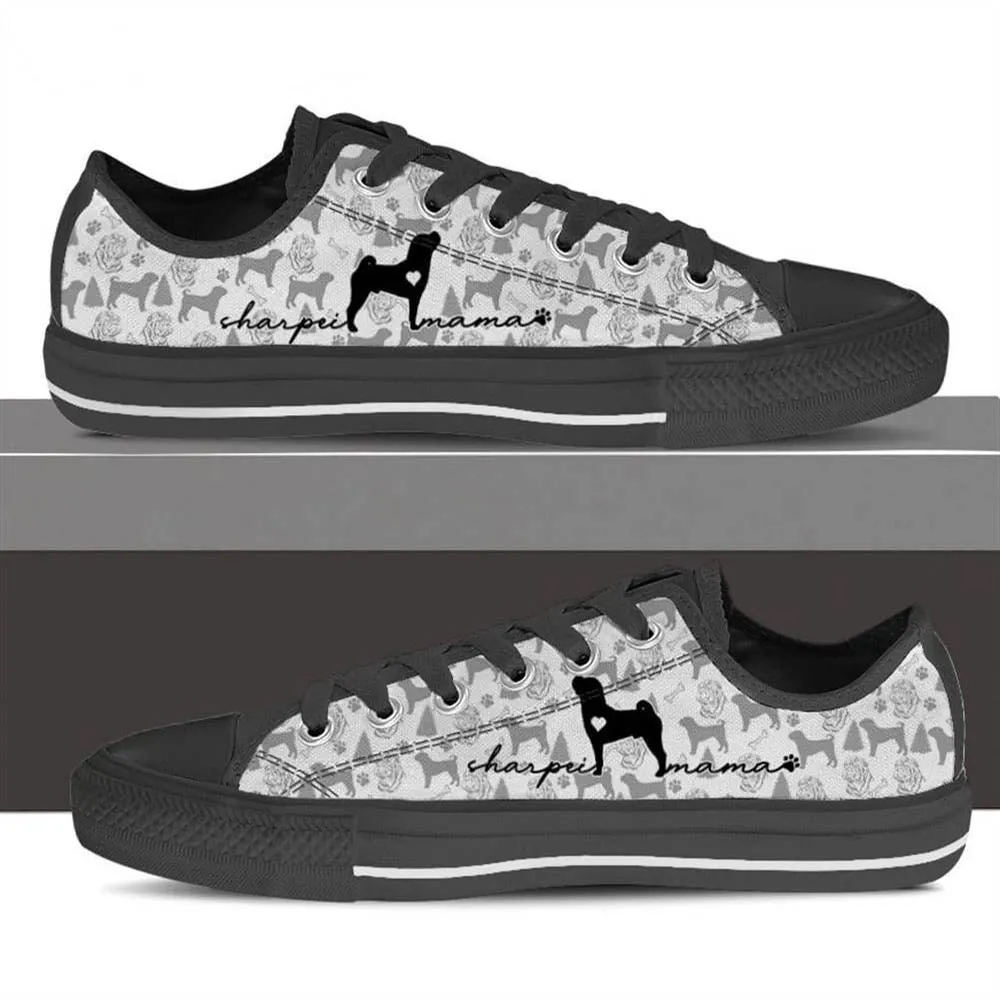 Shar Pei Low Top Shoes - Dog Walking Shoes Men Women, Dog Printed Shoes, Canvas Shoes For Men, Women