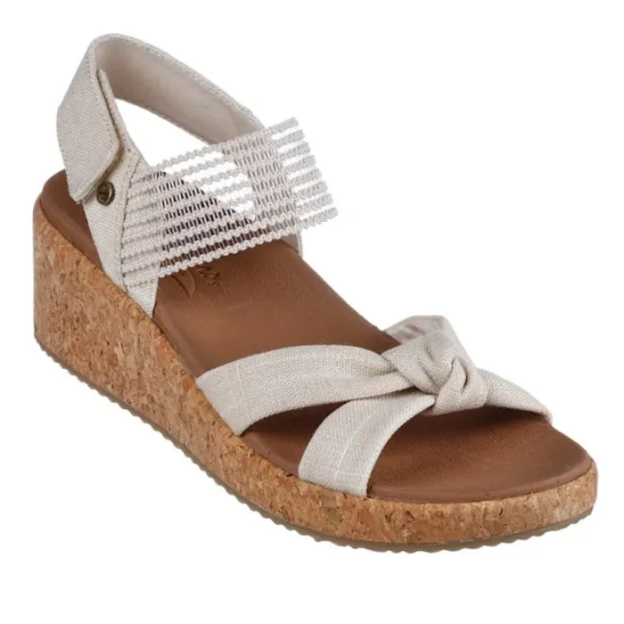 Skechers Womens Arch Fit Beverlee Juliet Wedge Sandal  Natural