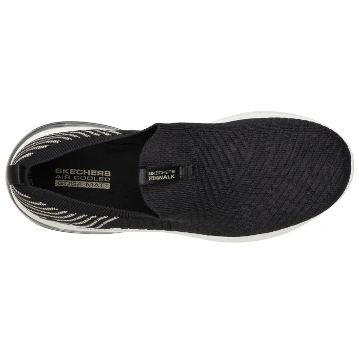 Skechers Womens Go Walk Air 2.0 Ocean Stripes Black Gold