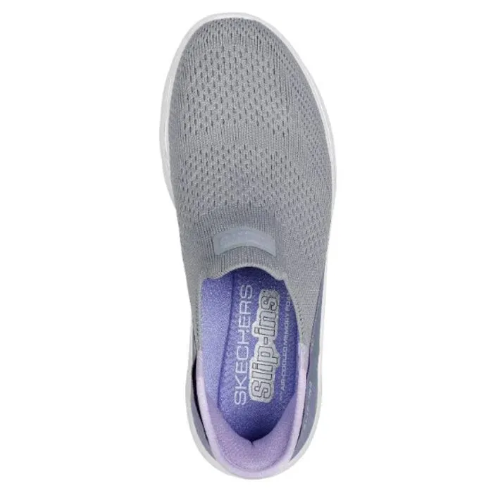 Skechers Womens Slip Ins Go Walk 7 Mia  Grey Lavender