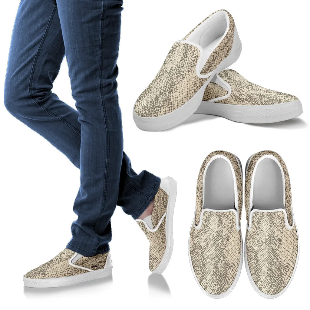 Snake Print Slip On Sneakers