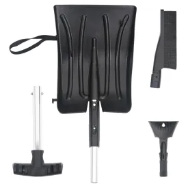 Snow Shovel Kit 3-in-1 Black Aluminum