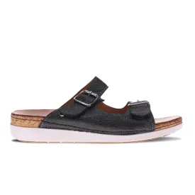 WOMEN'S REVERE BRIGHTON SANDAL | BLACK LINEN