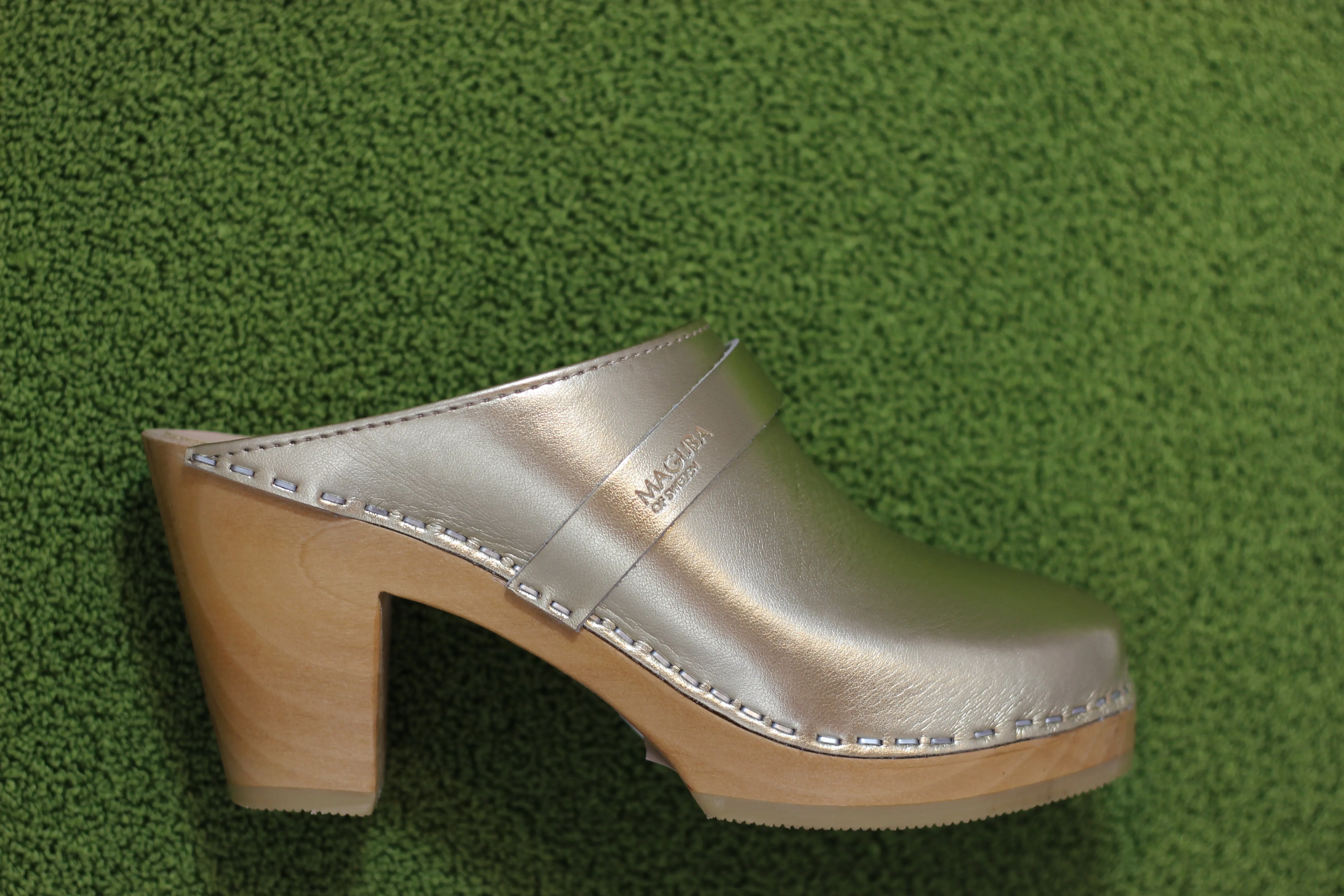 Women's Stockholm Clog - Gold Metallic Leather